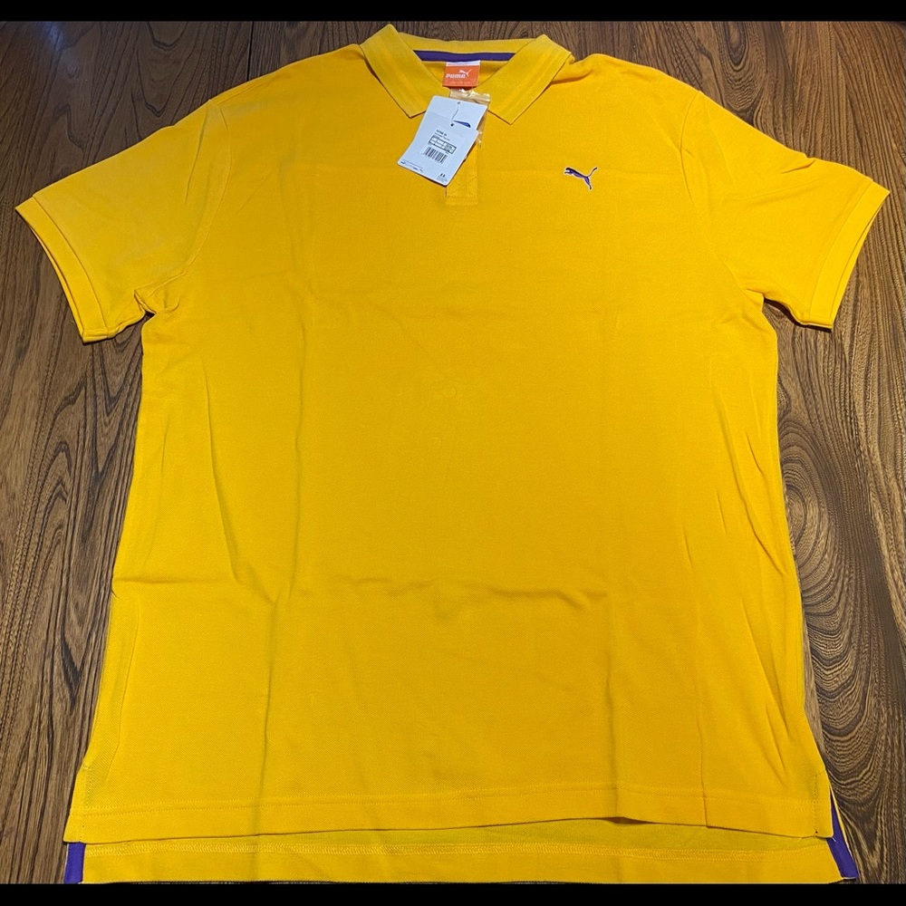 Puma Golf Gold Yellow Purple Polo